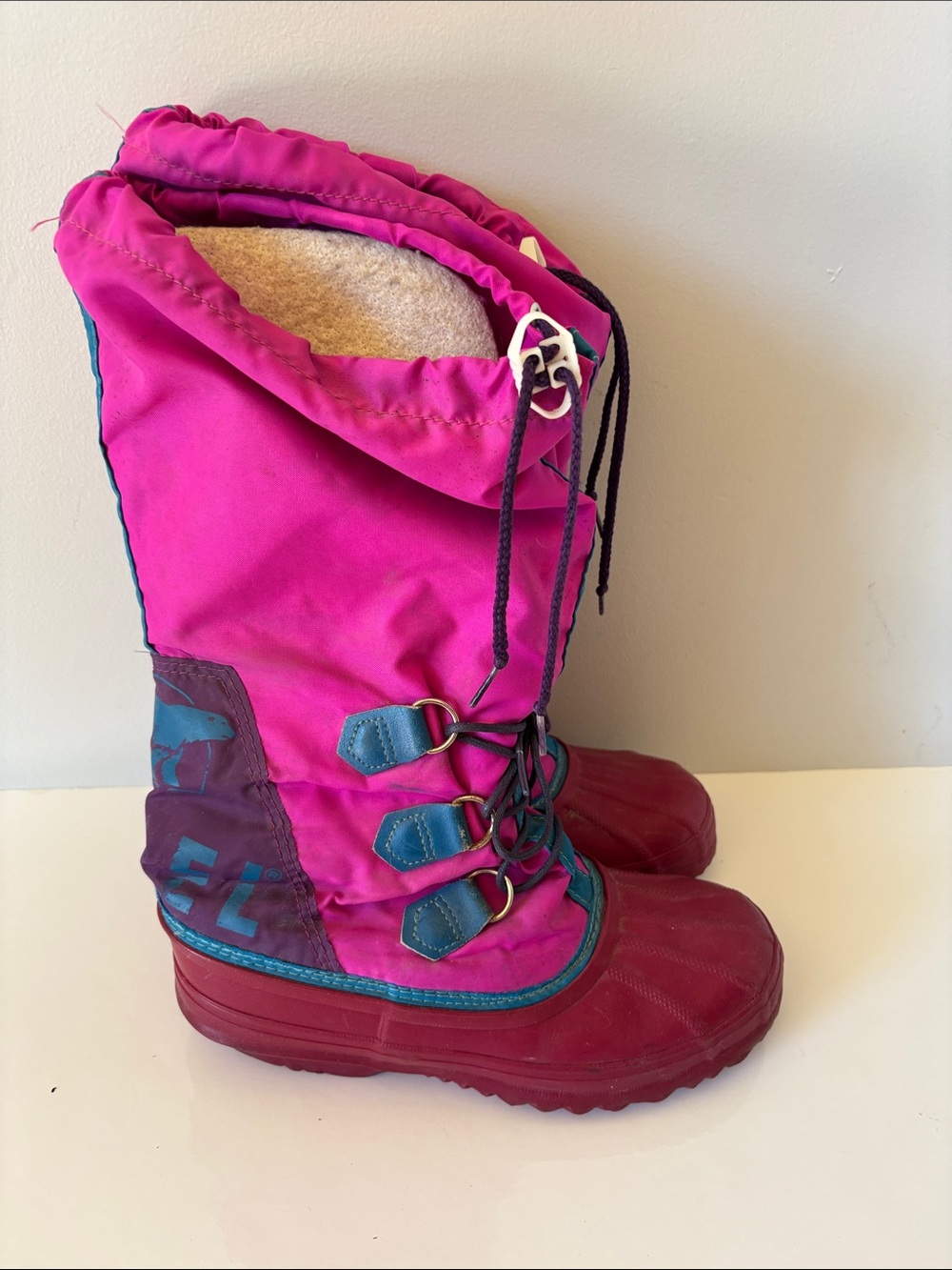 Vintage Sorel Magenta Pink Winter Snow Boots Waterproof Size 7.5-8 - Picture 10 of 13